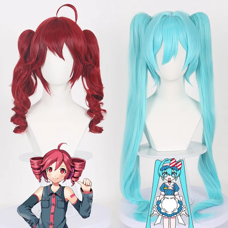 Anime Cosplay Red Hair - Аниме-парик Касане Тето красный, термостойкий, из