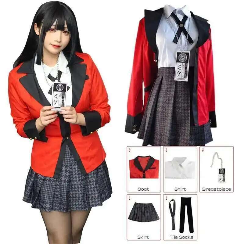 Anime Cosplay Japanese Girl - Аниме Kakegurui Jabami Yumeko Косплей Костюм