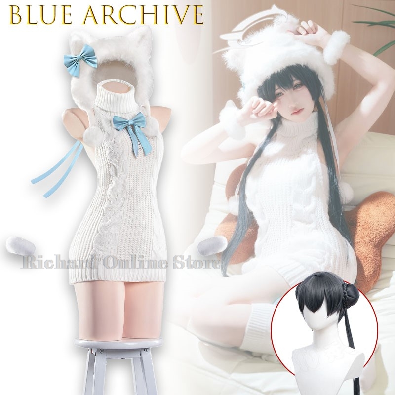 Anime Cosplay Online Store - Интернет-магазин Richard: Синий свитер с кошачьими