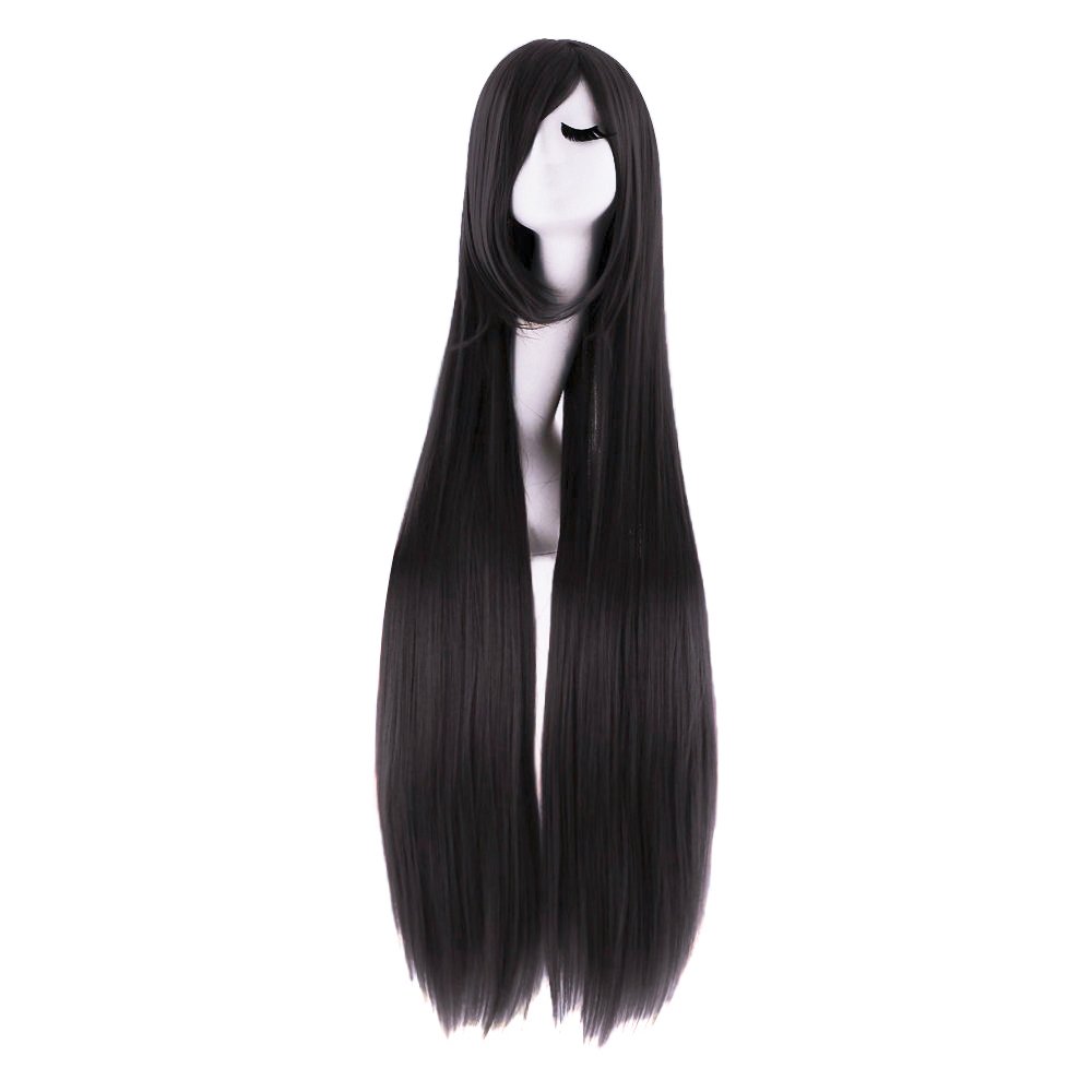 Anime Cosplay Long Black Hair - 40 дюймов 100 см длинный прямой