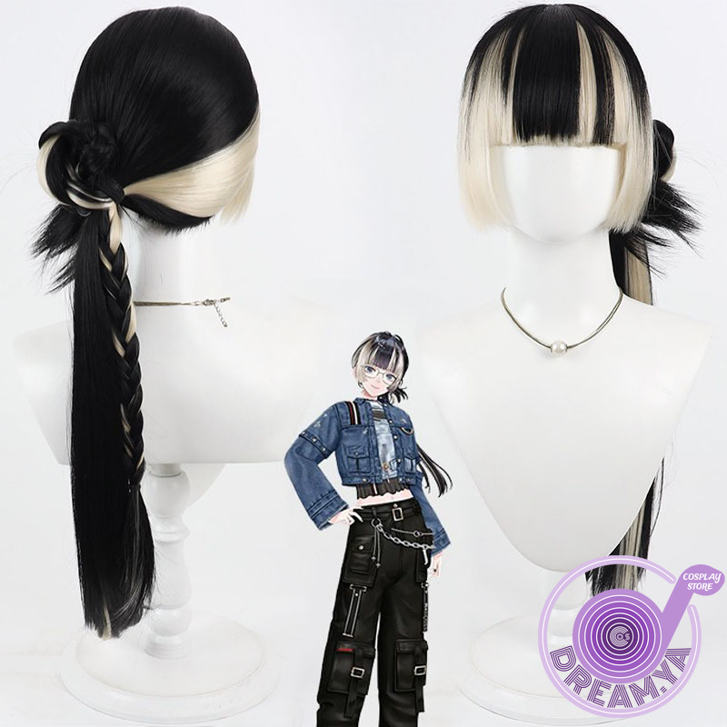 Anime Cosplay Long Black Hair - Парик для косплея Juufuutei Raden, блонд/черный,