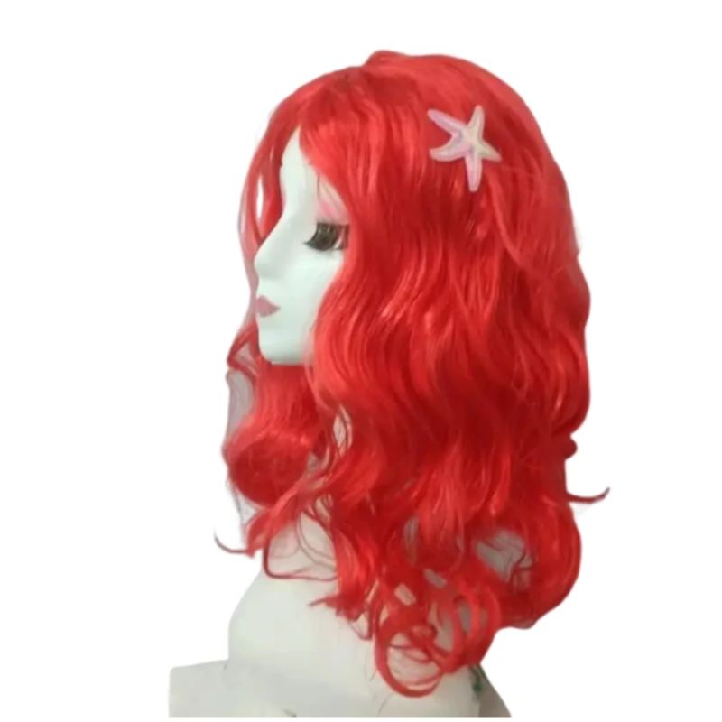 Парик русалки для девочек, кра – обзор и цена Anime Cosplay Red Hair