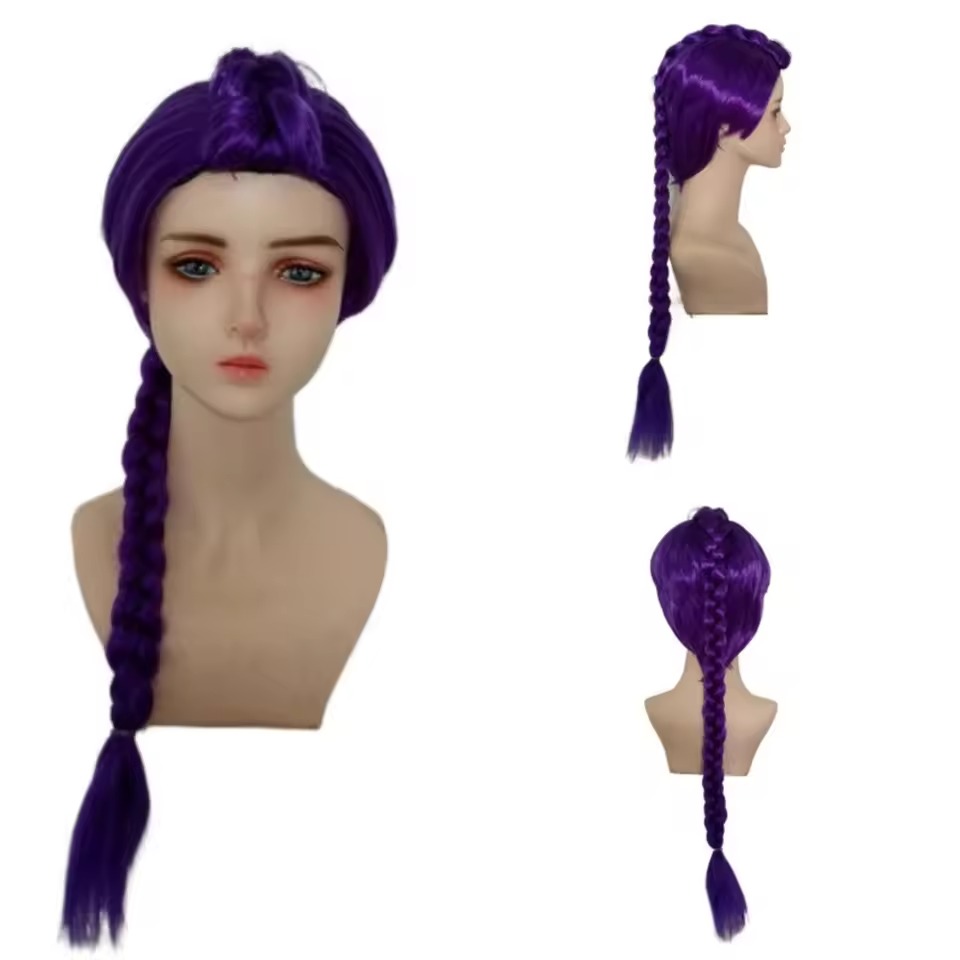 Аниме-парик с длинными фиолето – обзор и цена Anime Cosplay Long Black Hair