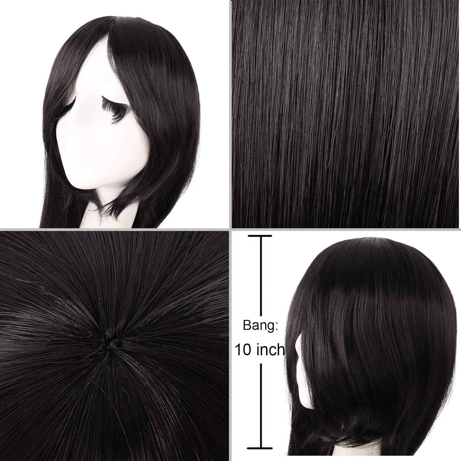 40 дюймов 100 см длинный прямо – обзор и цена Anime Cosplay Long Black Hair