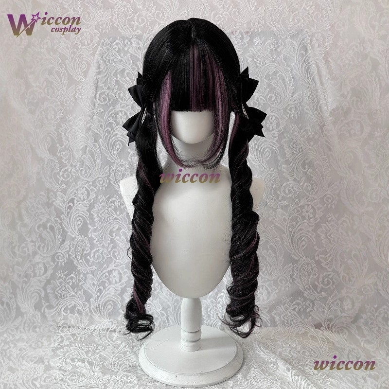 Комикс ‌ Черный парик с розовы – обзор и цена Anime Cosplay Long Black Hair